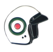 MOD Italy Helmet Metal Enamel Pin Badge Scooter Skid Lid Ska Italian Green Red