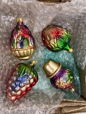 Set of 4 Christmas Glass Fruit