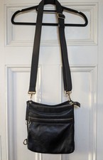 Genuine Mulberry  unisex black  leather messenger/ crossbody bag - with dust bag