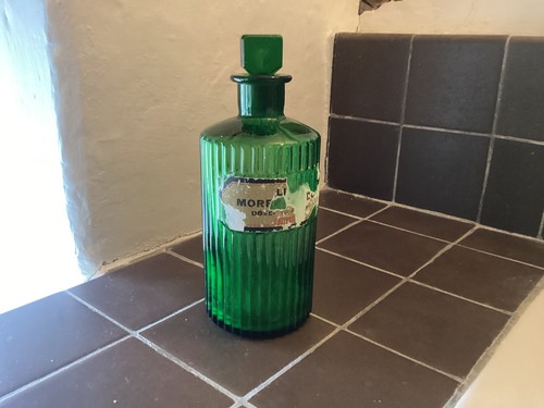 Green glass medicine - medicine, bottles