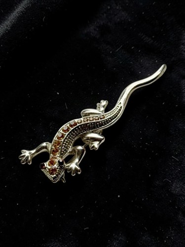 Vintage rhinestone gecko - vintage,