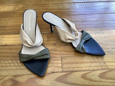 Karen Millen Twist Strap Detail Leather Heeled Mule Size 6 New And Unworn