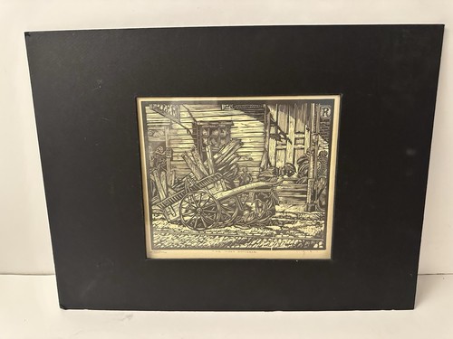 Vintage 1931 woodcut print the - woodcut,