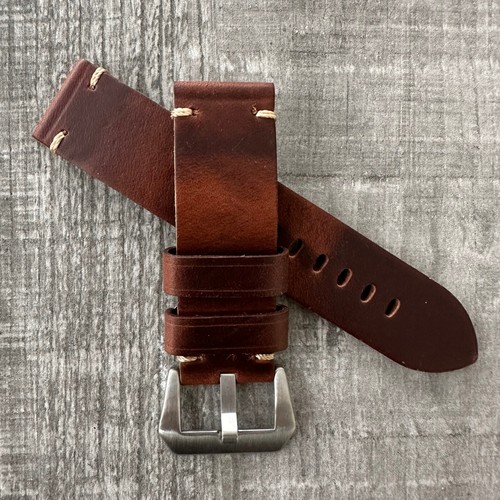 24mm distressed brown leather - 24mm,