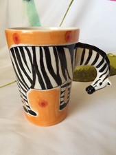 Rare Whittard of Chelsea 3D Zebra Mug - Hand Painted 13cm Perfect Condition