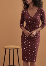 BRAVISSIMO Jessica Dress Spotty Midi Formal Evening Casual Dress RRP 60 BR138