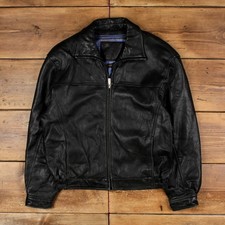 Pelle Studio A2 Leather Jacket L Mens 00s Vintage Black Moto Biker Lined