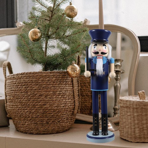 Wooden nutcracker decor police - wooden,
