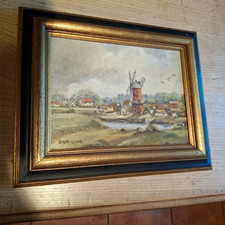 Painting Cley Mill North Norfolk Signed G M Jamieson