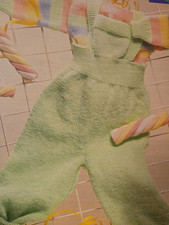 Phildar 8707 Knitting Pattern Vintage Used Baby Jumper Set 18-22in Chest 4ply