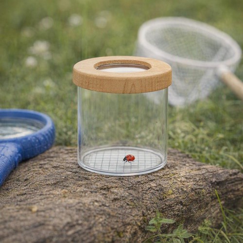 Kids magnifying study - kids, jar
