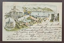 1896 German Postcard Gruss vom Drachenfels to Antwerp, Belgium