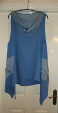 Italian Design Sky Blue "Sarah Santos"  oversize Linen Top  lagan look size M