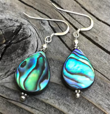 Sweet and Small Water Drop Earrings Abalone Shell  16mm