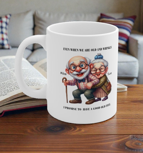 Personalised cute old couple - cute,