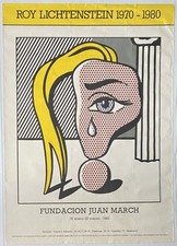 Original vtg Roy Lichtenstein Pop Art “Girl with Tear III”exhibition cool poster