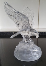 Clear Glass Eagle On Frosted Base Ornament