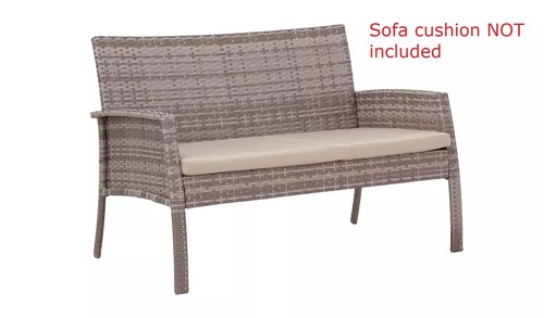 Seater rattan effect grey - 2,