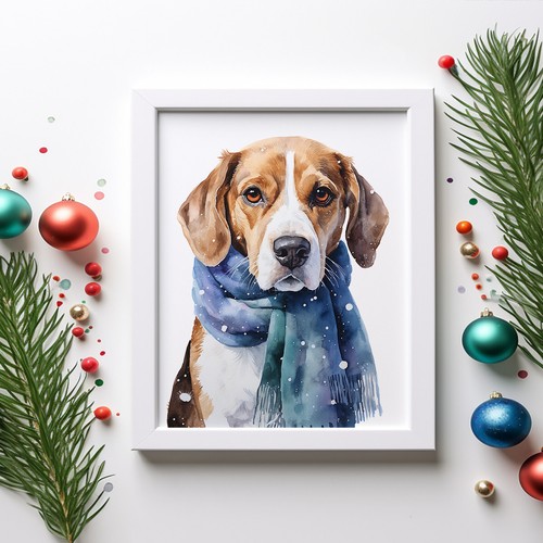 Beagle winter scarf - winter,