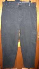 Duke Jeans Mens Size 38XL Black Cargo Trousers Waistband 39" Inside Leg 35" 
