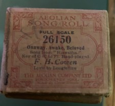 Full scale Aeolian Pianola Song Roll-26150-Onaway, awake, beloved- F.H. Cowen