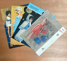 4 Vintage 1960s Sindy Doll Knitting Patterns, Sirdar, Emu, Lister, Ladyship
