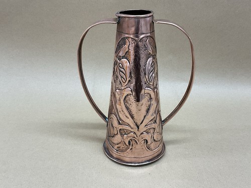 Arts and crafts copper vase - and,