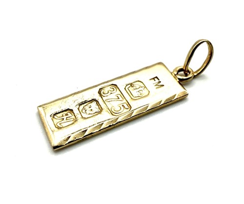 9ct gold ingot pendant yellow - gold,