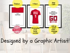 FOOTBALL CLUB  WALL PRINT - SET of 3 - A4 Personalised ART POSTER monopoly style