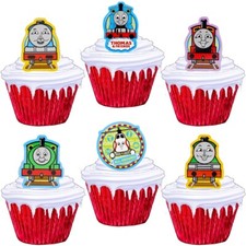 Thomas The Tank Engine Stand Up Cup Cake Toppers Edible Party Decorations