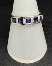 sapphire diamond half eternity