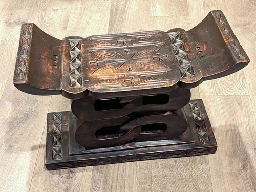 Vtg african handcrafted carved - african,