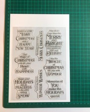 Christmas Sentiments & Verses Stamp Set - 8 Stamps - Sending Warm Winter Wishes