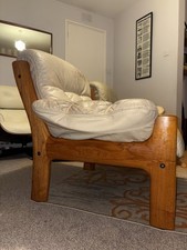 Pair of Ekornes Montana Teak & Leather Armchairs - MCM Style - G Plan Era