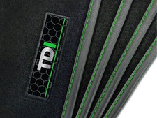 To Fit Land Rover Defender 2012-2016 Black Tailored Car Mats + TDI Badge [FM]