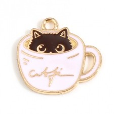 Enamel Black Cat Charms