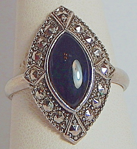 Ring faux marcasite plastic - faux,