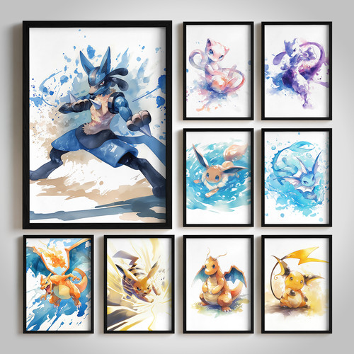 Pokémon charactors wall - wall, art