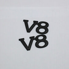 2x Matte Black V8 Metal Badge