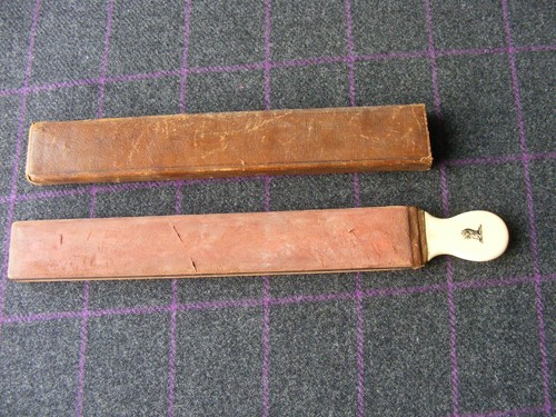 Antique leather razor - leather, strop
