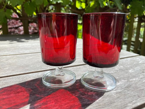 Luminarc stem glasses - luminarc, red