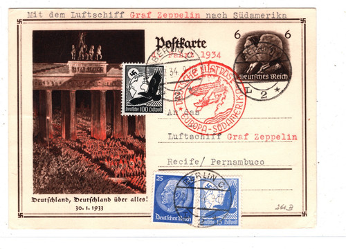 Graf zeppelin air mail card - air,