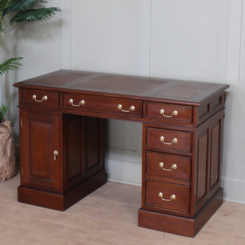 Small mahogany computer desk - desk, |