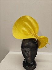 yellow large straw fascinator