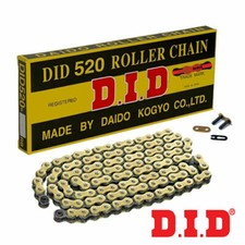 DID Gold & Black Motorcycle Chain 520 120 Link with split link Motocross YZ KTM 