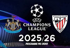 NEWCASTLE UNITED v ATHLETIC BILBAO CHAMPIONS LEAGUE PROGRAMME 2025/26 PRE ORDER