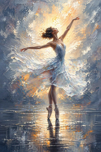 Elegant ballerina blue yellow - blue,