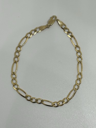 9ct solid gold figaro bracelet - 9ct,