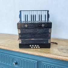 Vintage Steldeni Accordion Italian Model Steel Bronze Reeds Germany 1930s