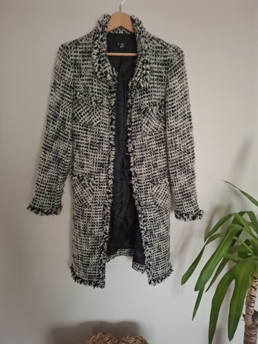Zara black white wool tweed - zara,
